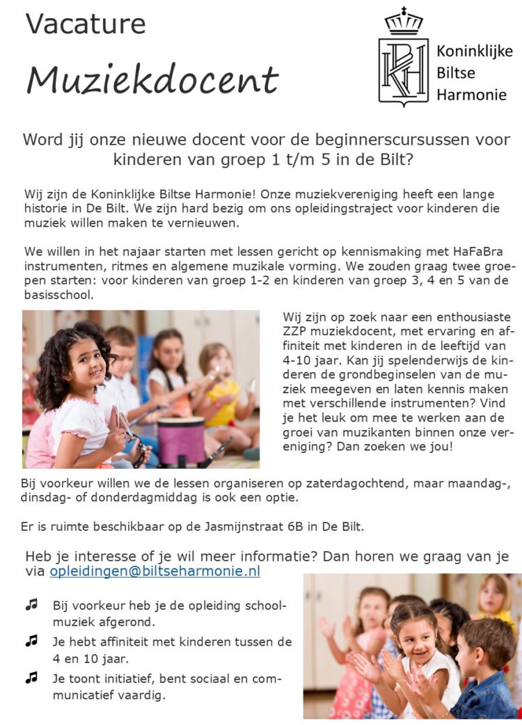 Vacature Muziekdocent