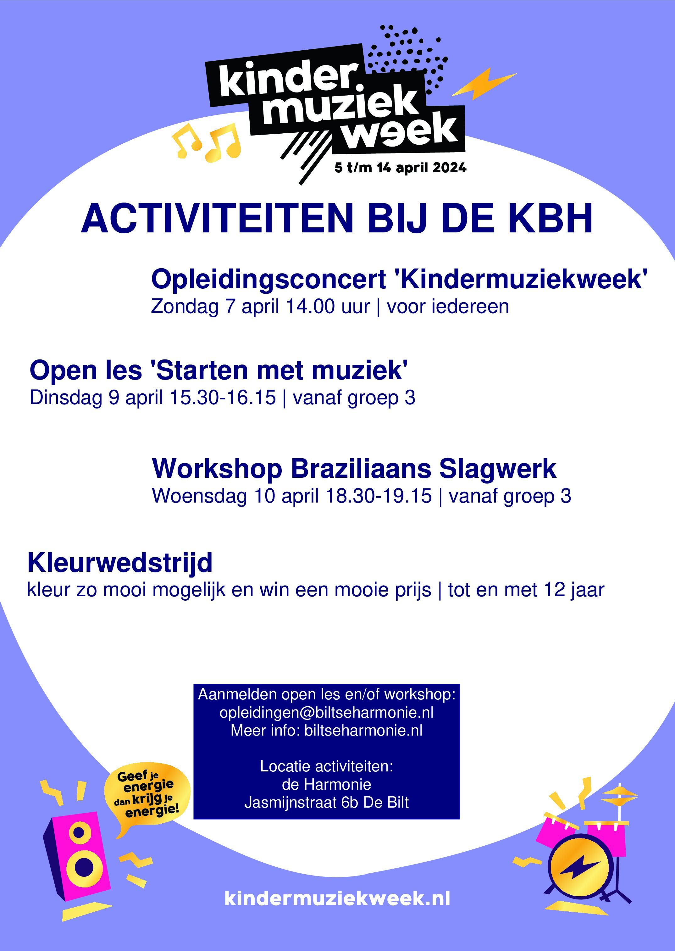 Kom meedoen en luisteren tijdens de Kindermuziekweek bij de KBH!